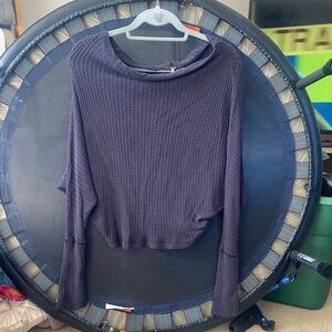Free People Navy Waffle Top. XS